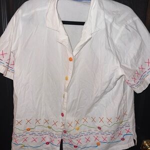 Jane Ashley White Cotton Shirt